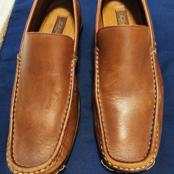 ALMOST NEW TASSO ELLA BROWN LEATHER LOAFERS' SIZE 9.5M - Picture 1 of 6
